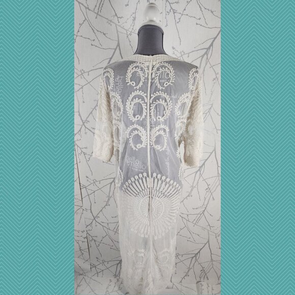 Do Everything in Love Ivory Floral Lace Open Front Long Cardigan - Picture 4 of 5